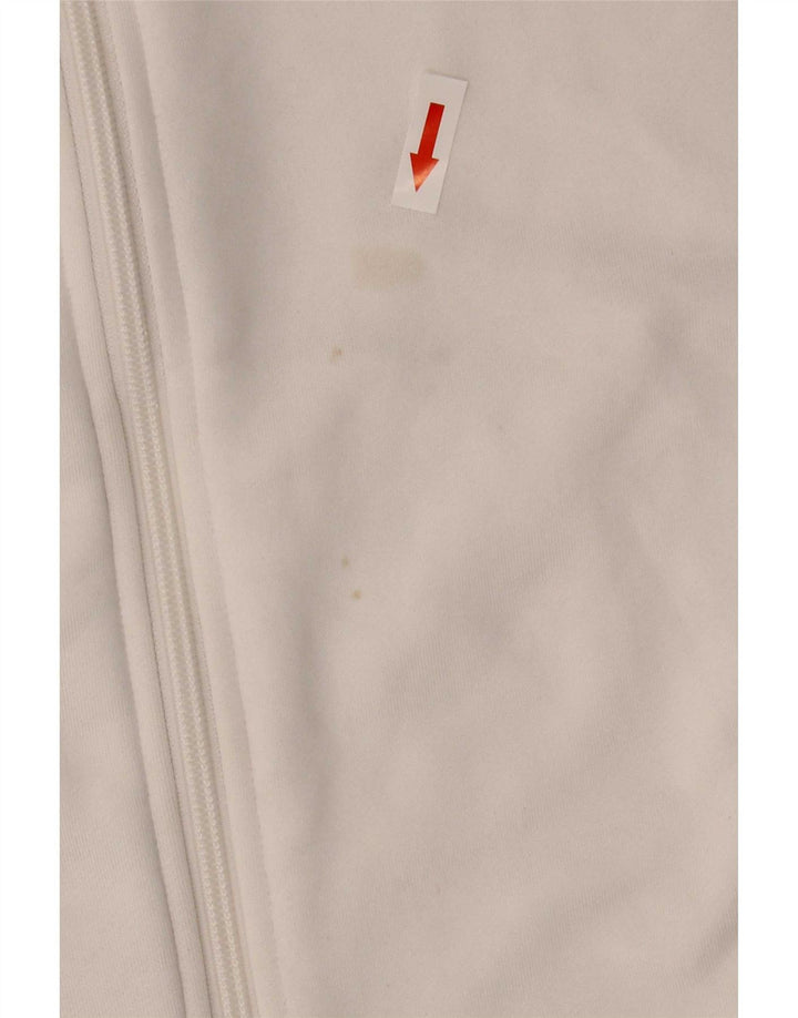Adidas Womens Tracksuit Top Jacket UK 16/18 Grande Branco Poliéster