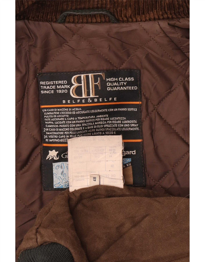 Jaqueta bomber de couro com capuz Belfe & masculina IT 48 médio cáqui