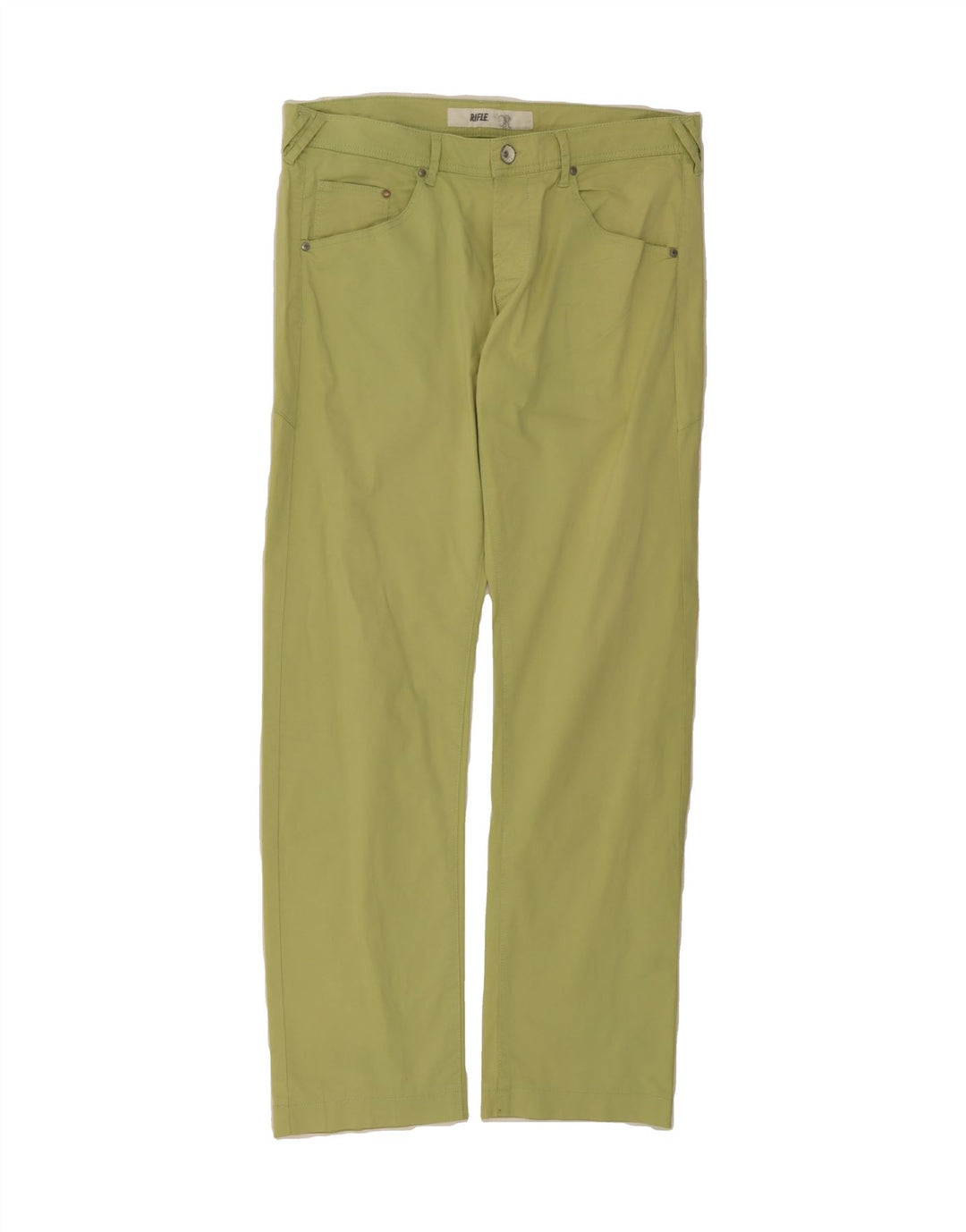 RIFLE Womens Straight Casual Trousers W36 L34 Green Cotton Vintage Rifle and Second-Hand Rifle from Messina Hembry 