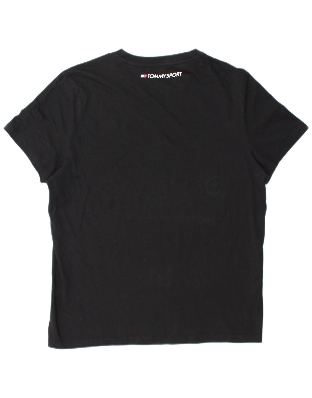 Camiseta masculina TOMMY HILFIGER de algodão preto médio