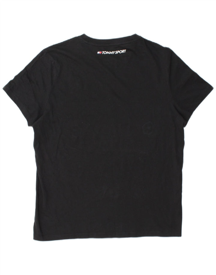 Camiseta masculina TOMMY HILFIGER de algodão preto médio