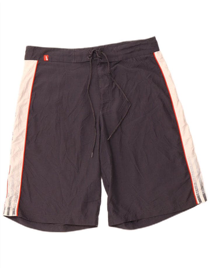 Calções de banho masculinos ADIDAS poliéster colorblock cinza médio