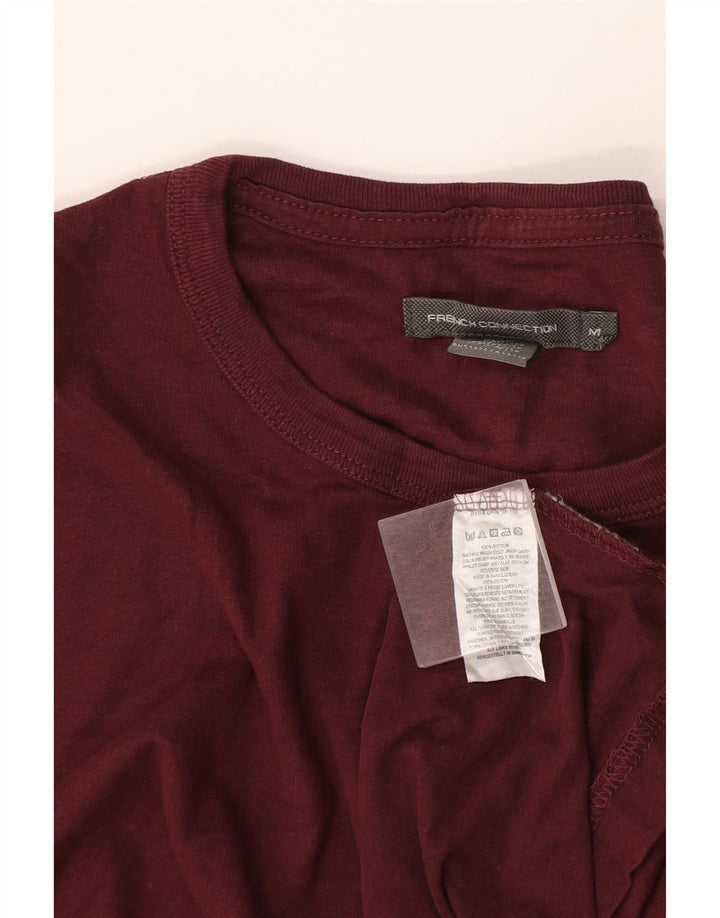 Camiseta masculina French Connection Top médio algodão Borgonha