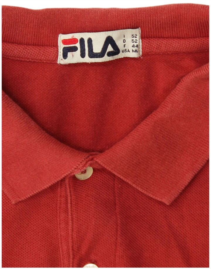 Camisa polo masculina FILA algodão vermelho médio
