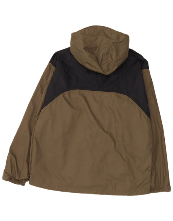 Jaqueta de chuva com capuz Columbia masculina Interchange UK 40 grande cáqui colorblock
