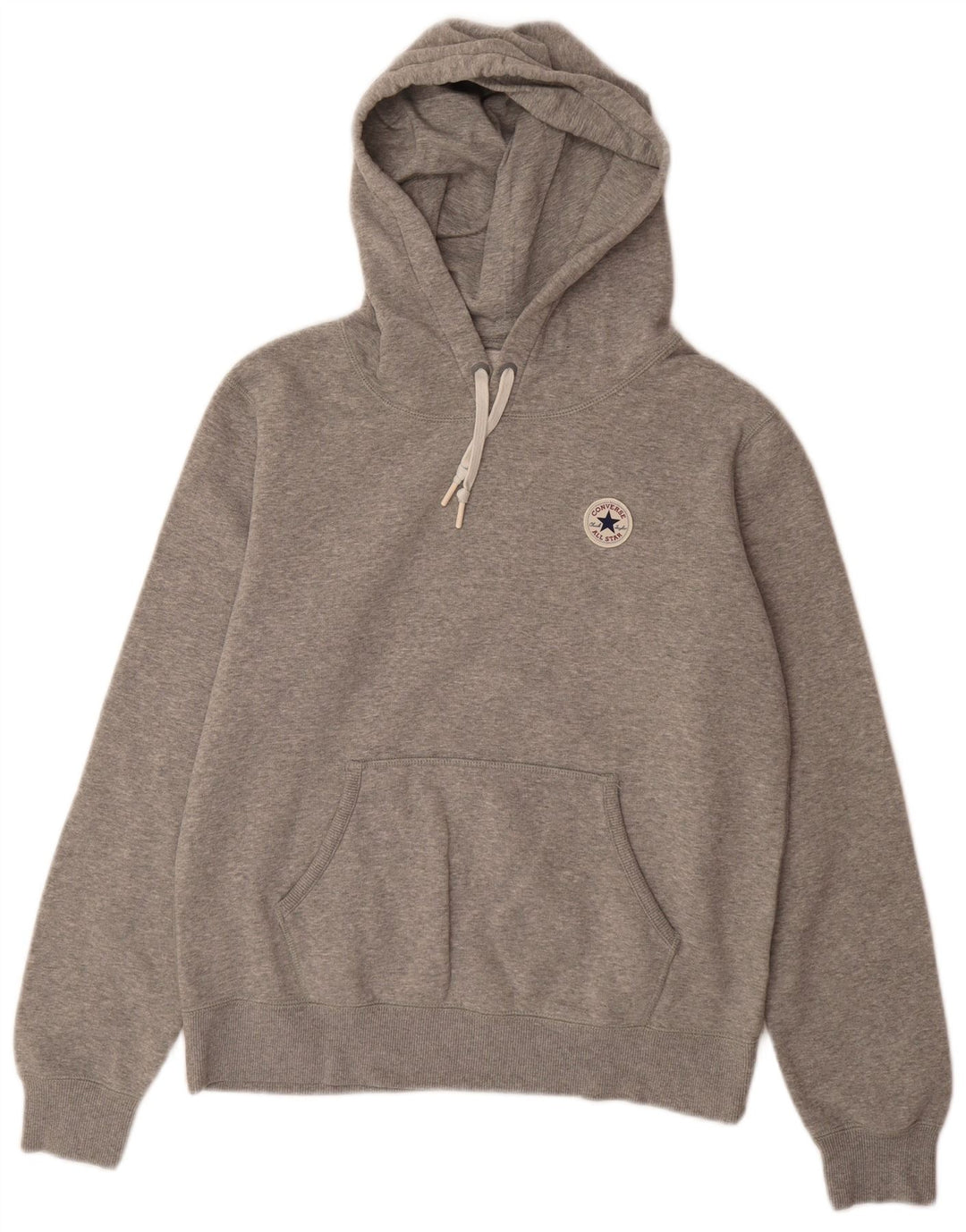 Jumper com capuz feminino CONVERSE UK 16 grande algodão cinza