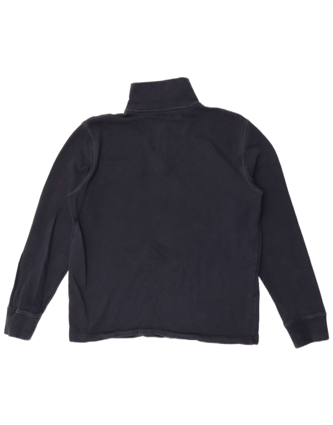 Suéter masculino Marks & Spencer com zíper e gola em algodão azul marinho médio