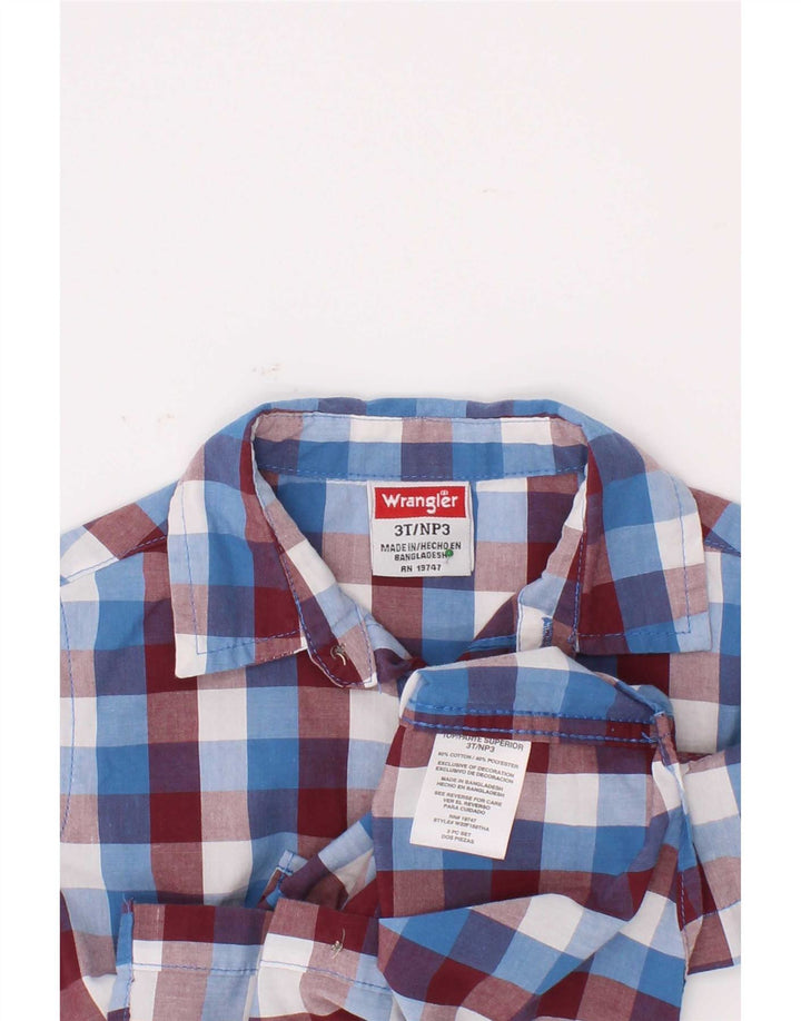 Camisa Wrangler Boys Manga Curta 2-3 Anos Algodão Guingão Multicolorido