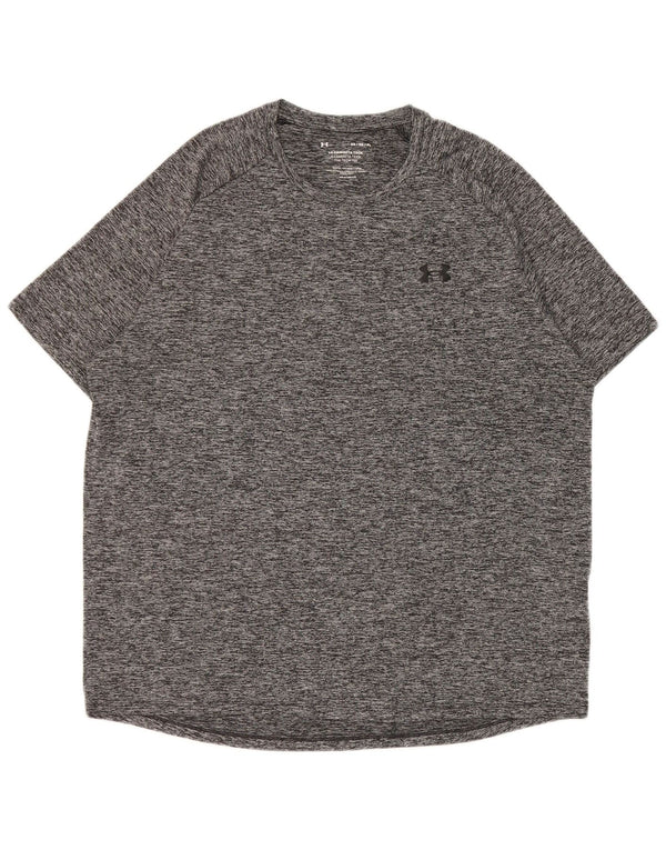 Camiseta masculina Under Armour Heat Gear Top XL cinza manchado de poliéster