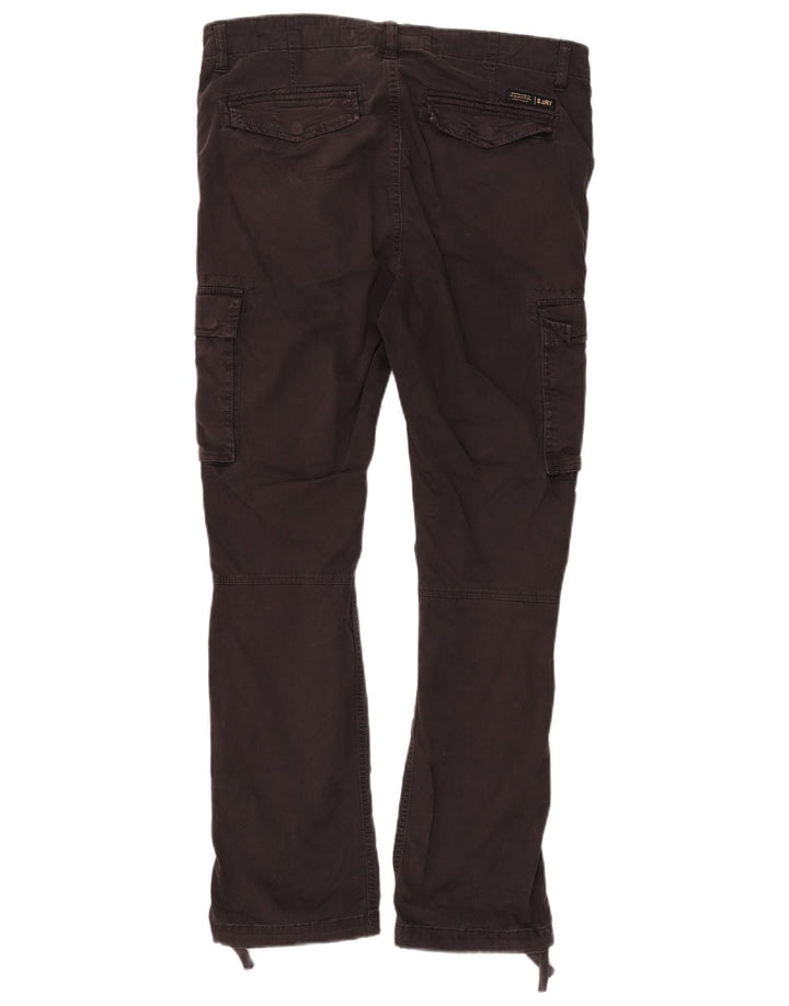 Calça cargo reta masculina Superdry W32 L29 algodão preto