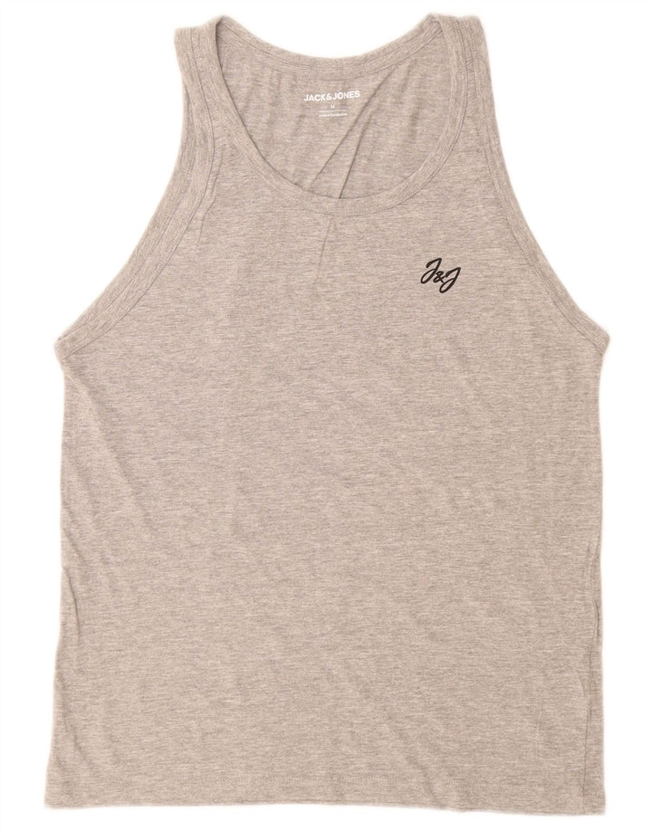 Jack & Jones Mens Colete Top Algodão Cinza Médio