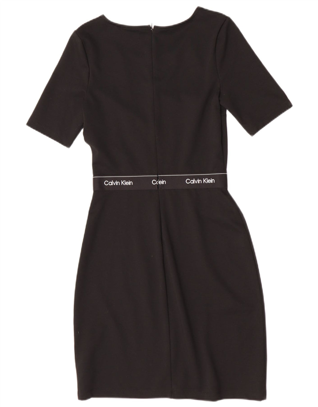 Calvin Klein Vestido Gráfico Feminino EUA 34 XS Poliéster Preto