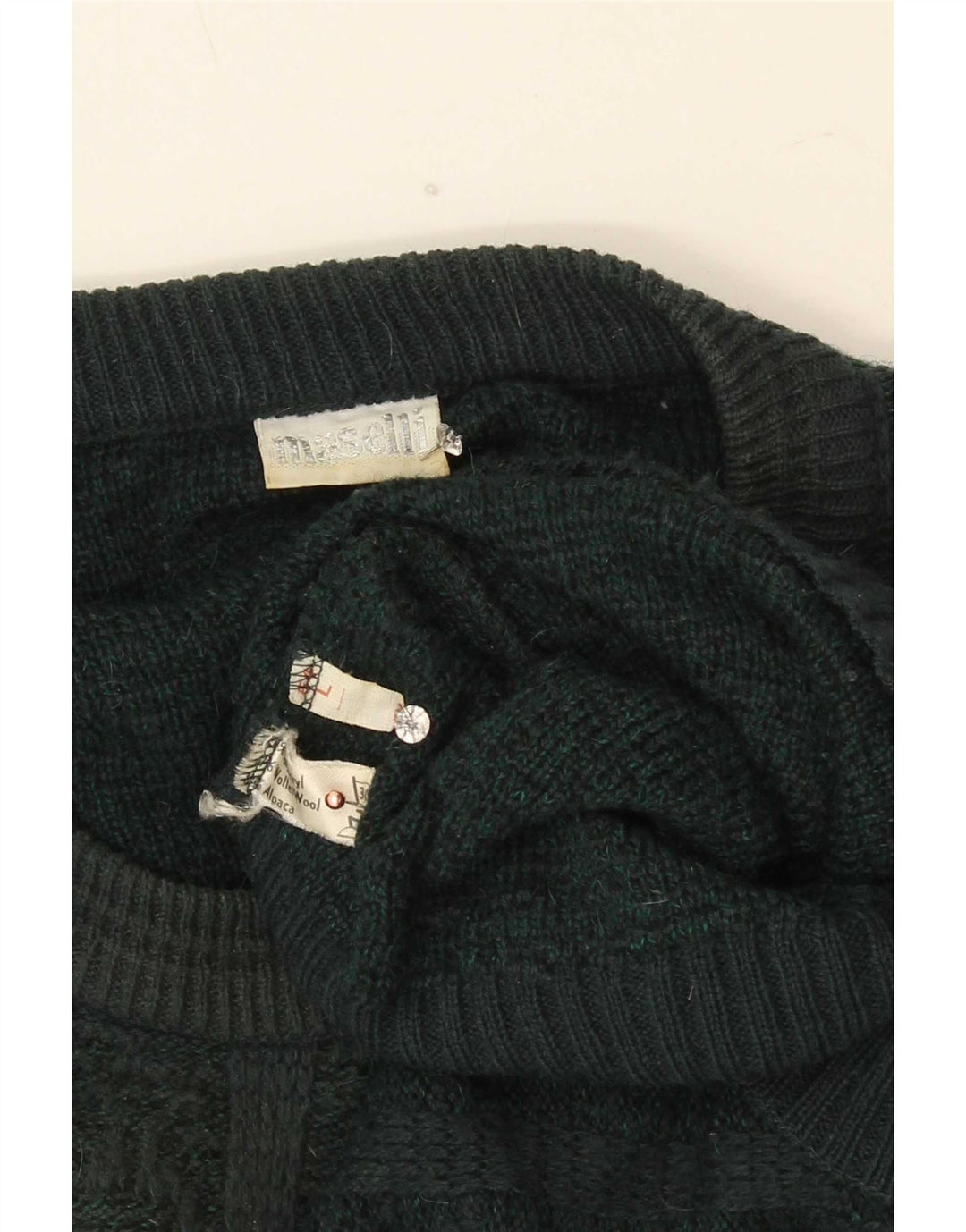 Suéter masculino Maselli regular fit com gola redonda grande verde geométrico