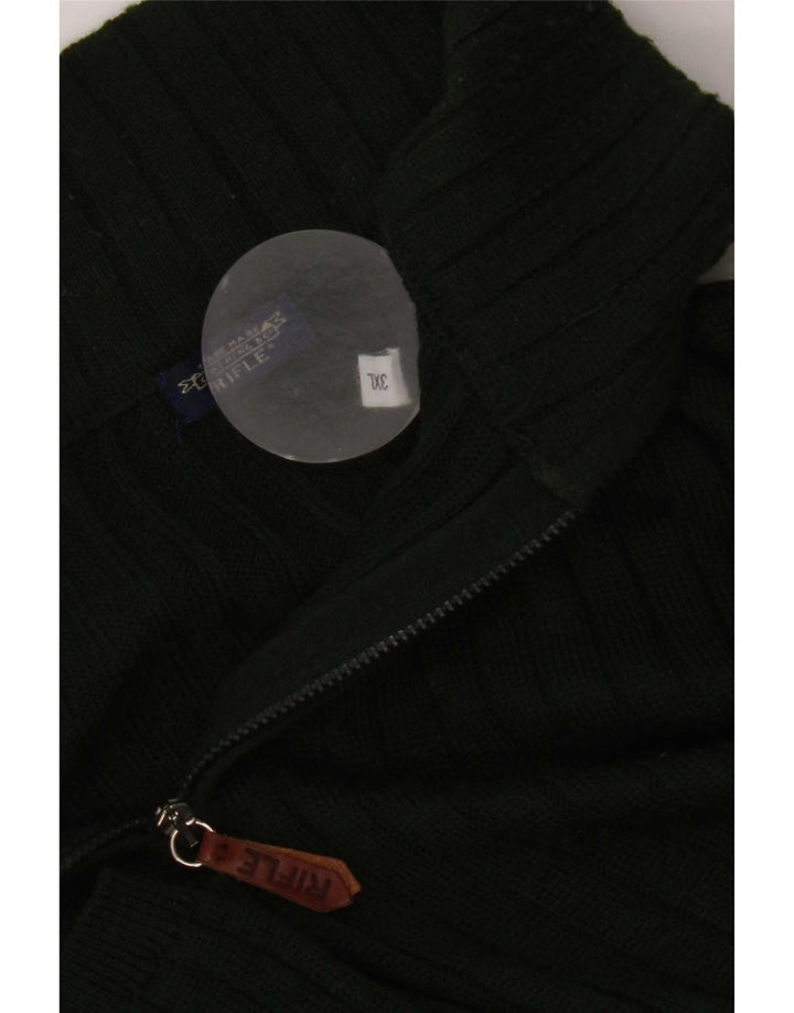Suéter masculino Rifle com zíper e gola 3XL verde
