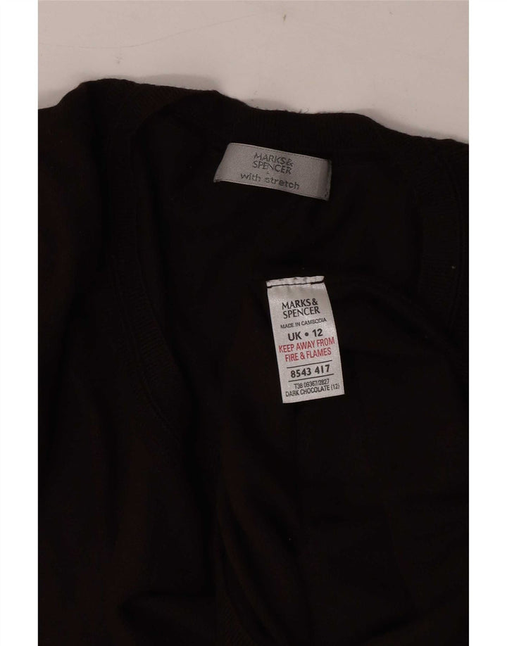 Suéter feminino Marks & Spencer com gola canoa Reino Unido 12 marrom médio