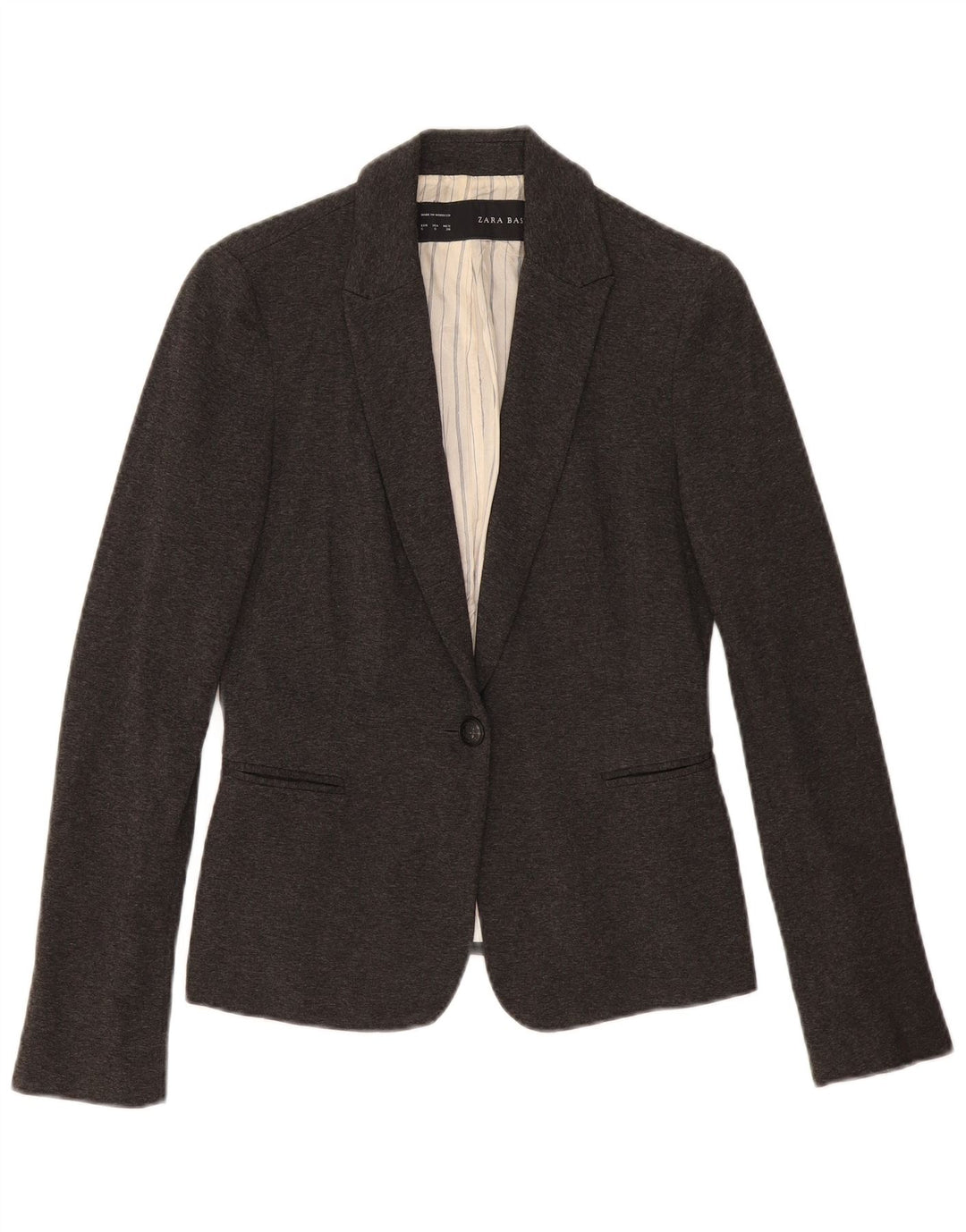 Jaqueta blazer feminina Zara com 1 botão Reino Unido 10 pequeno acetato cinza