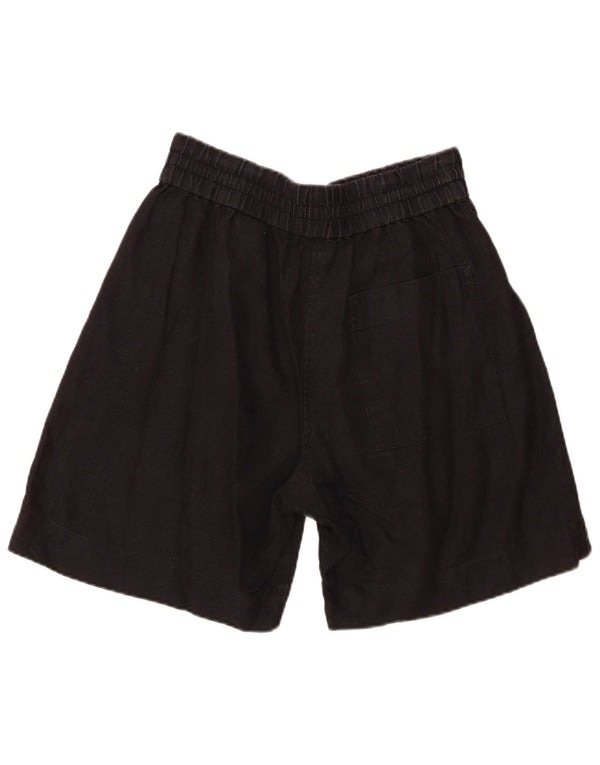 Shorts feminino de cintura alta Cos médio W30 linho preto