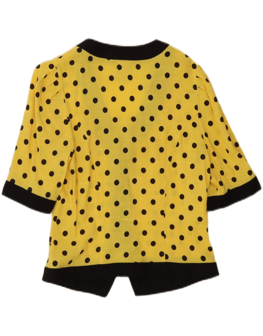 Jaqueta blazer feminina Meico manga 3/4 Reino Unido 12 poliéster amarelo médio