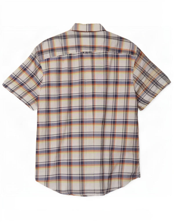 Camisa masculina de manga curta Ben Sherman, grande algodão xadrez multicolorido