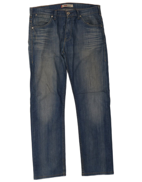 Levi's Masculino 504 Straight Jeans W33 L34 Azul Algodão