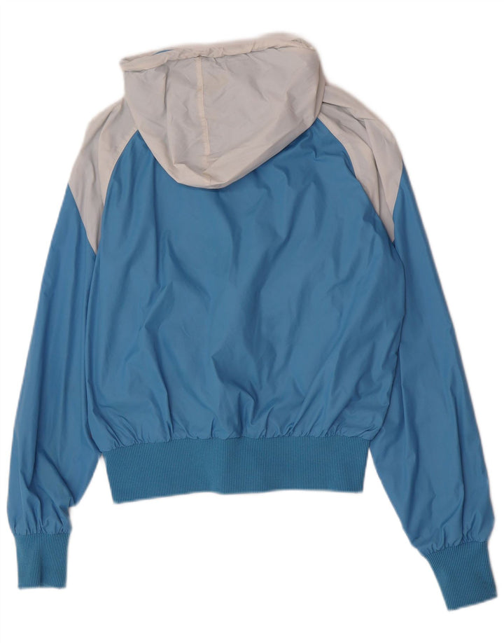 Jaqueta de chuva feminina Nike com capuz Reino Unido 10/12 azul médio colorblock nylon