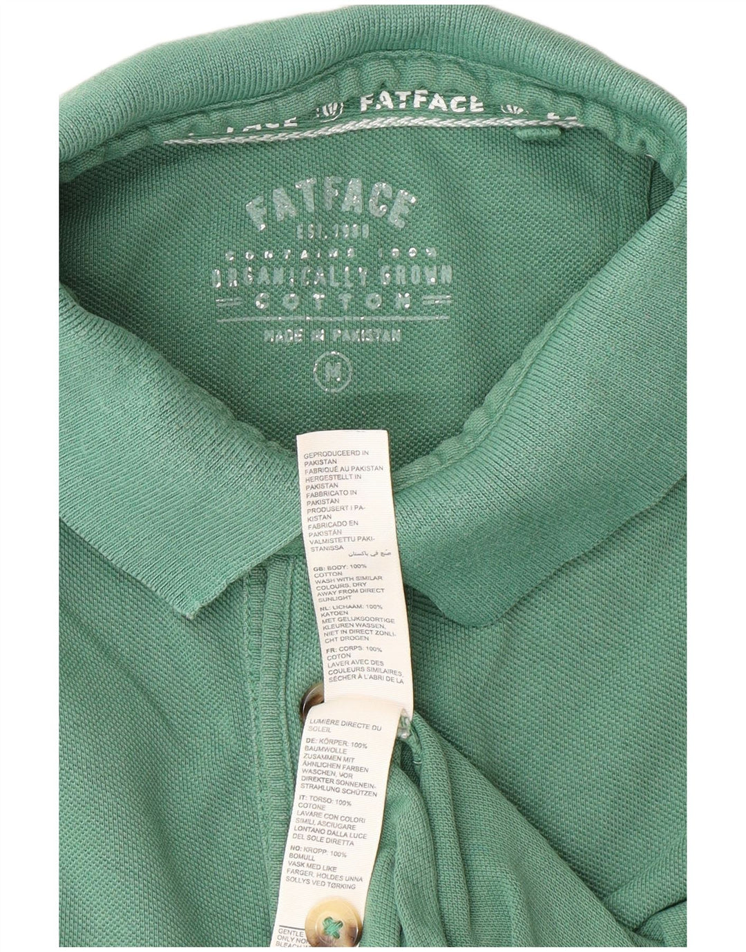 Camisa polo masculina FAT FACE algodão verde médio