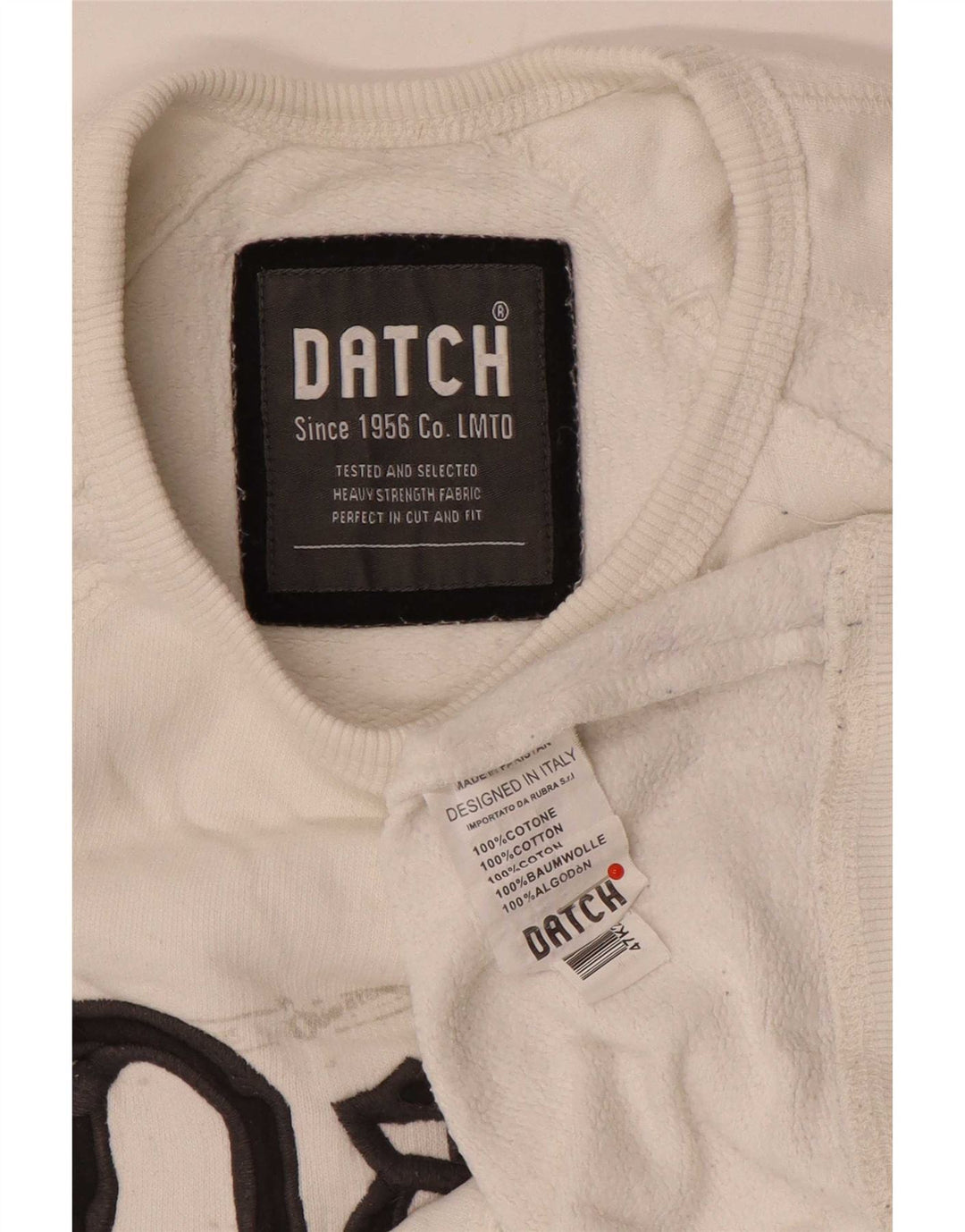 Datch moletom gráfico masculino jumper médio algodão branco