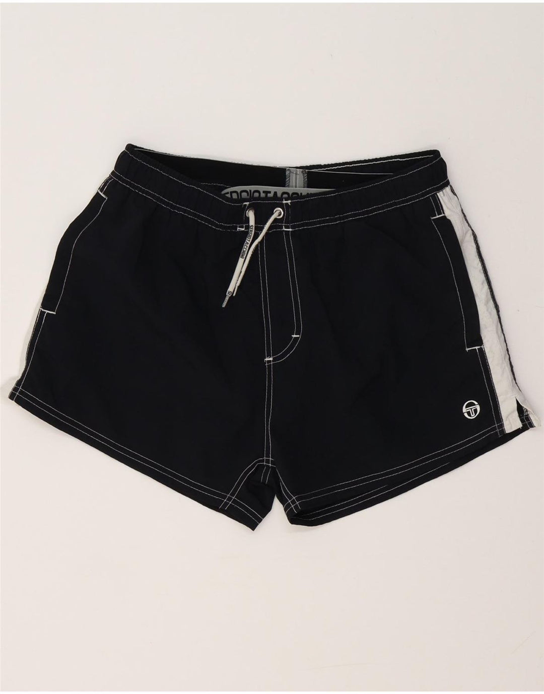 SERGIO TACCHINI Shorts de natação masculino grande poliéster colorblock preto