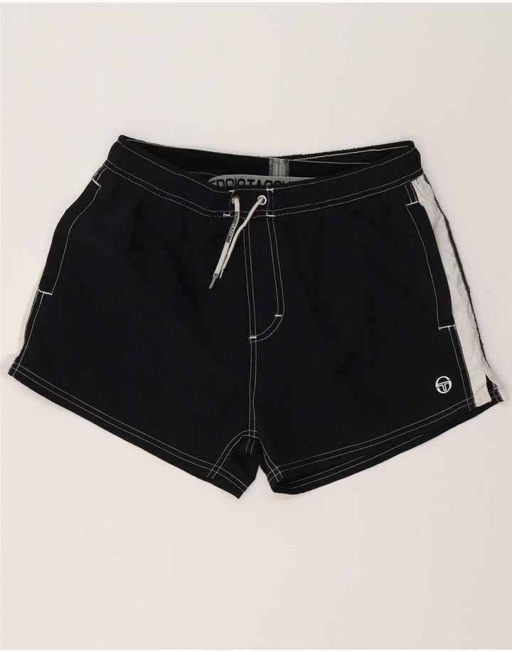 SERGIO TACCHINI Shorts de natação masculino grande poliéster colorblock preto