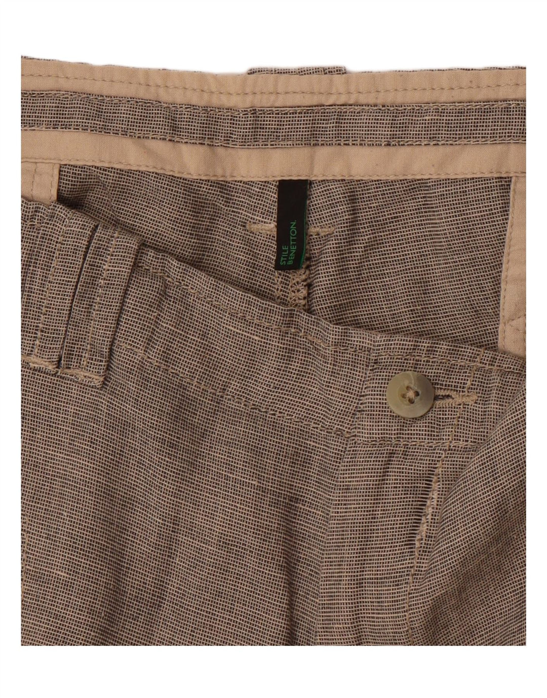 BENETTON Mens Chino Shorts W32 Cinza Médio