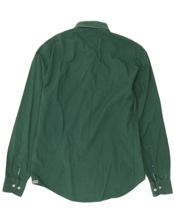 Camisa masculina Tommy Hilfiger New York Fit pequena verde algodão guingão