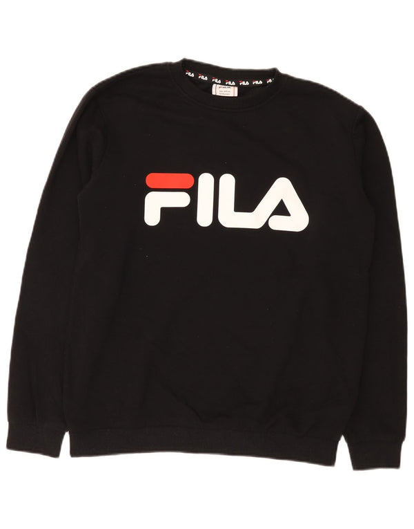 Fila Boys Graphic Sweatshirt Jumper 13-14 Anos Preto Algodão