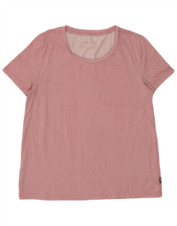 Camiseta feminina EDDIE BAUER UK 10 pequena rosa poliéster