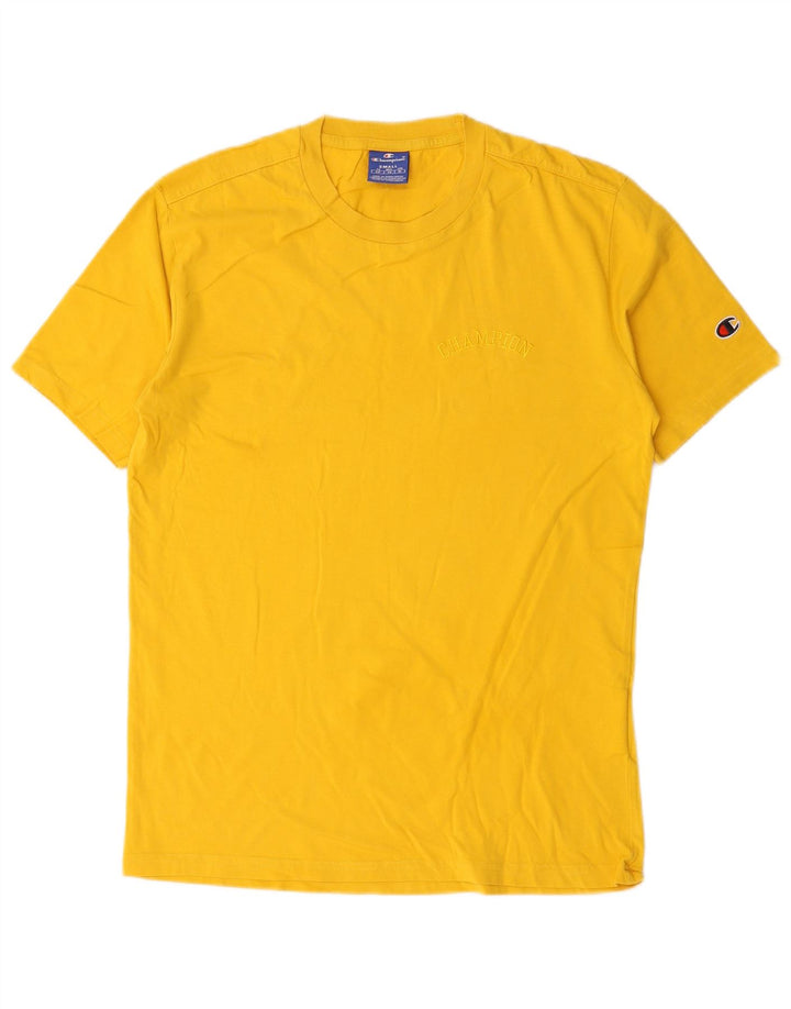 Camiseta masculina Champion pequeno algodão amarelo