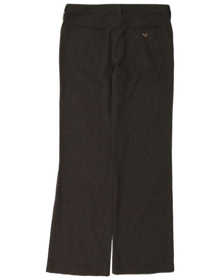 Calça casual feminina Bootcut Armani W30 L33 poliéster cinza