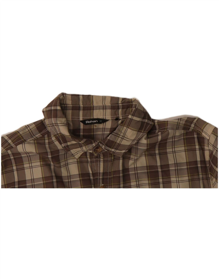 Camisa masculina ROHAN poliamida xadrez marrom médio