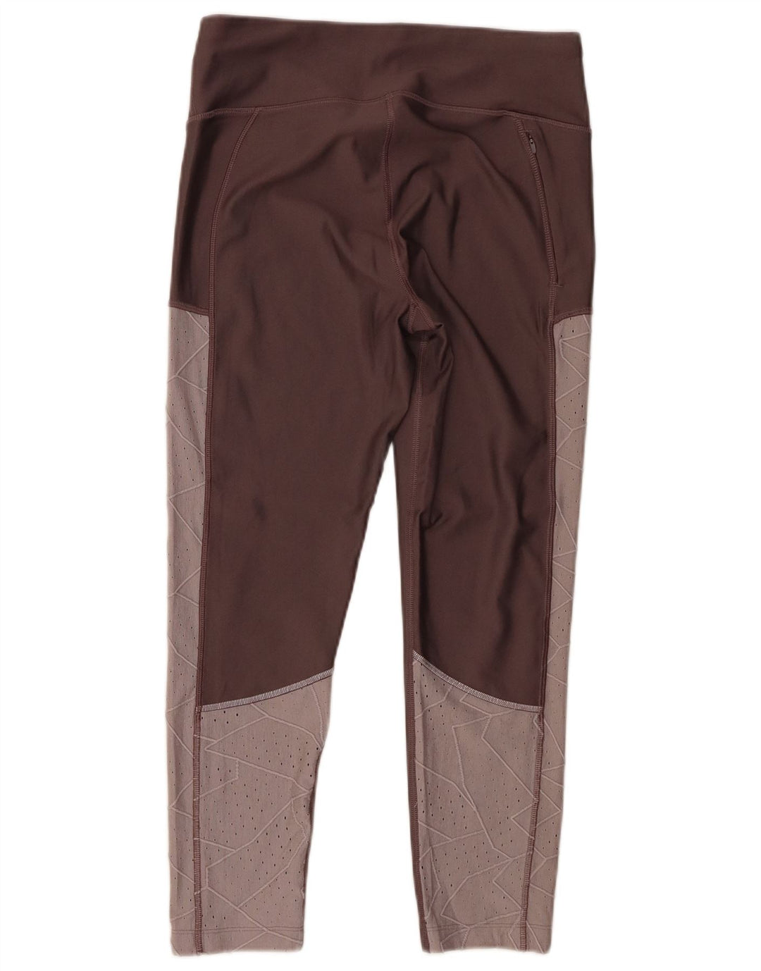 Under Armour Womens Leggings UK 16 Grande bloco colorido marrom