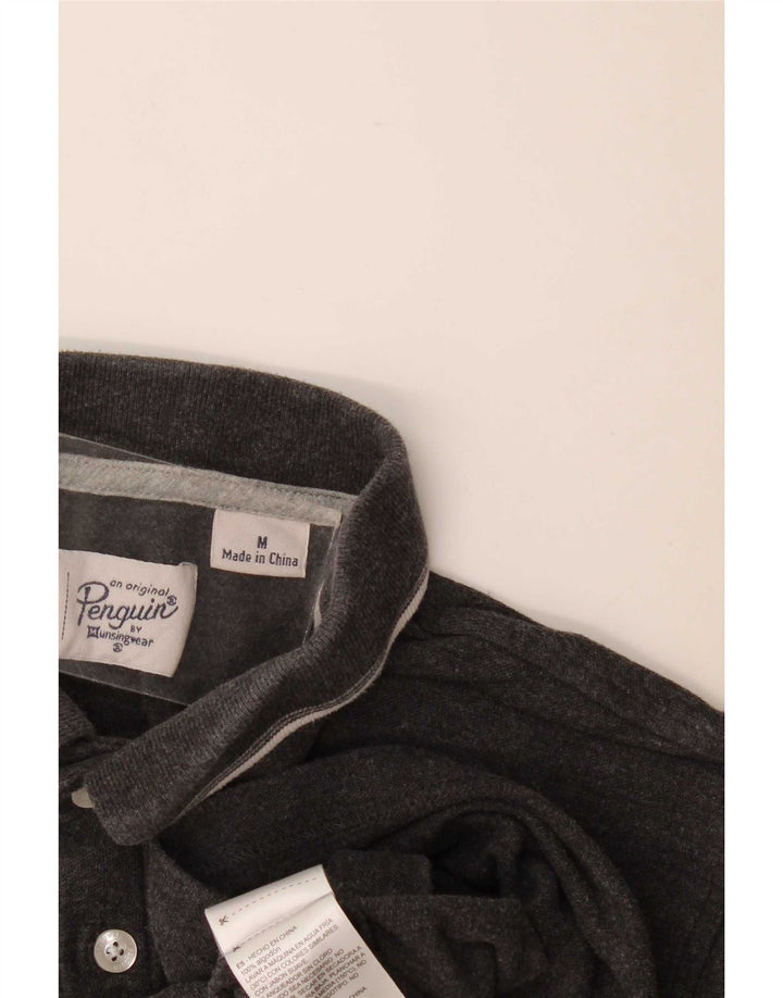 Camisa polo masculina Penguin algodão cinza médio