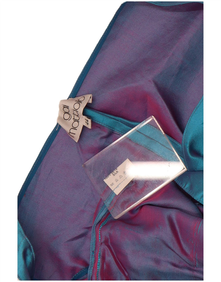 Blusa feminina sem mangas Gai Mattiolo Top IT 44 seda azul médio