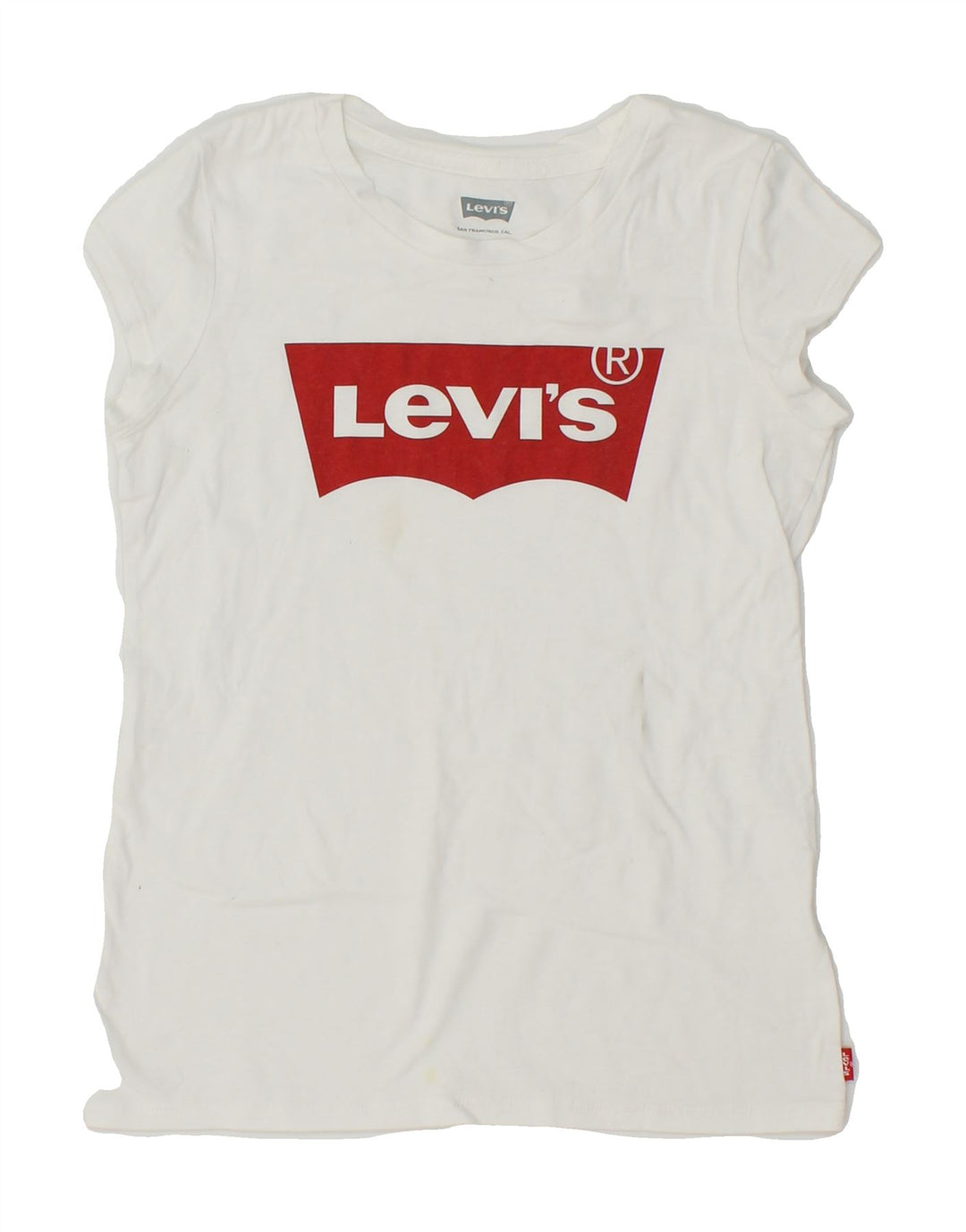 LEVI'S Girls Graphic T-Shirt Top 9-10 Years White Cotton Vintage Levi's and Second-Hand Levi's from Messina Hembry 