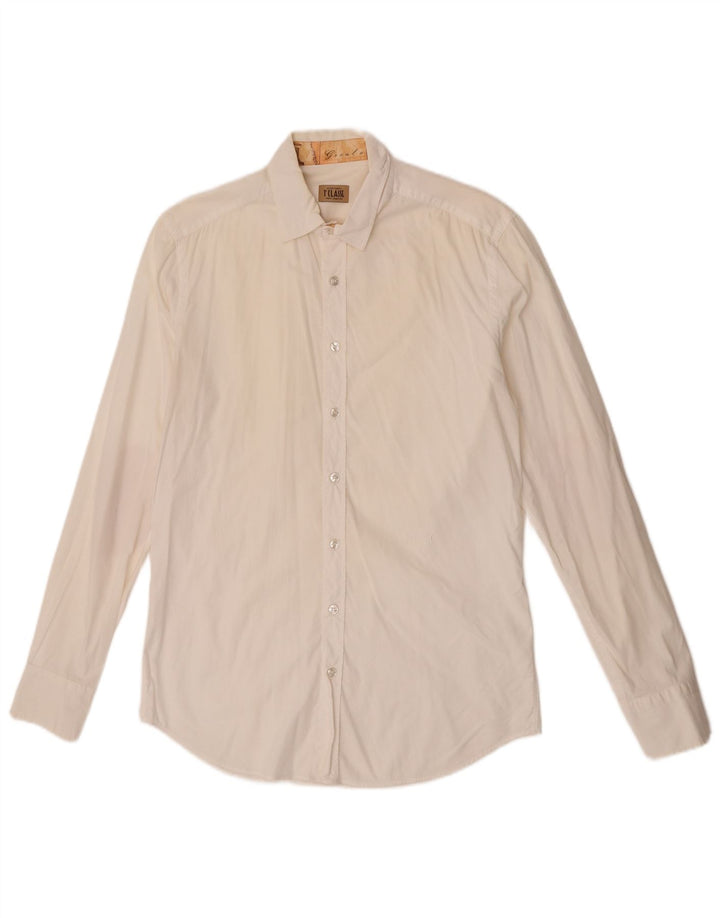 ALVIERO MARTINI Camisa masculina média branca colorblock