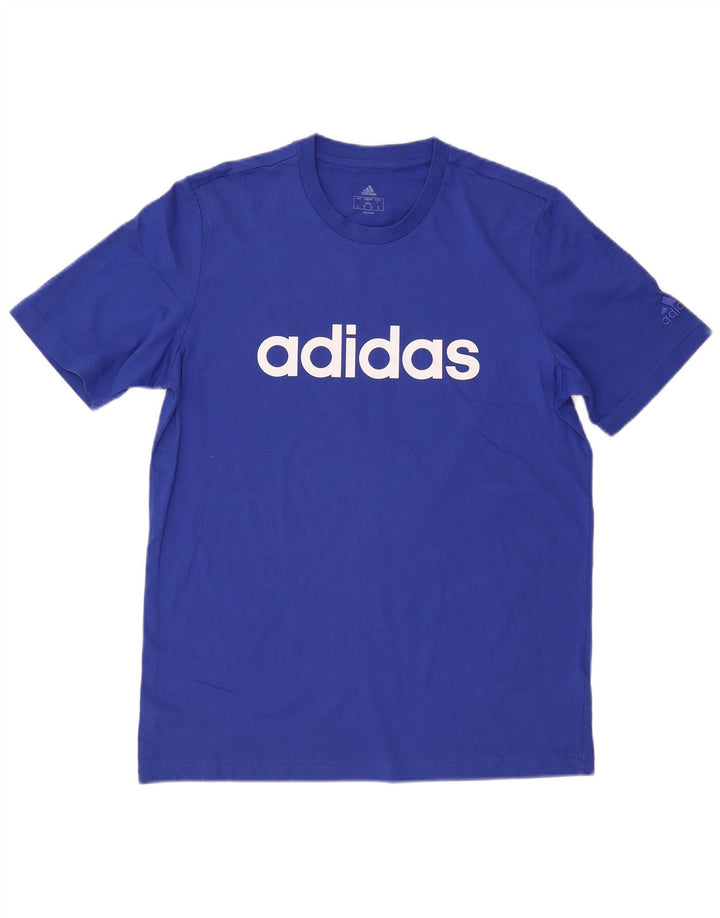 Adidas Mens Graphic T-Shirt Top Médio Algodão Azul