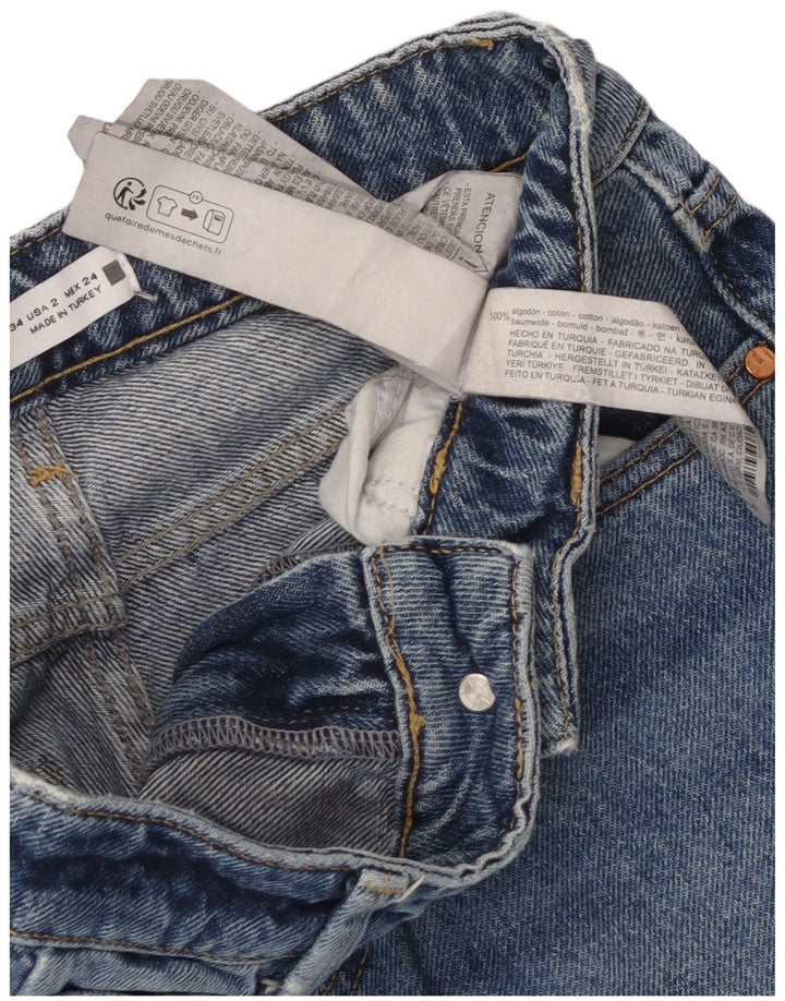 Calça jeans reta feminina Zara EU 34 2XS W24 L29 azul