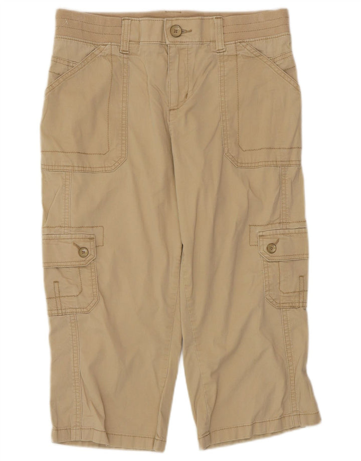 Calça capri feminina reta LEE US 8 médio W30 L18 algodão bege
