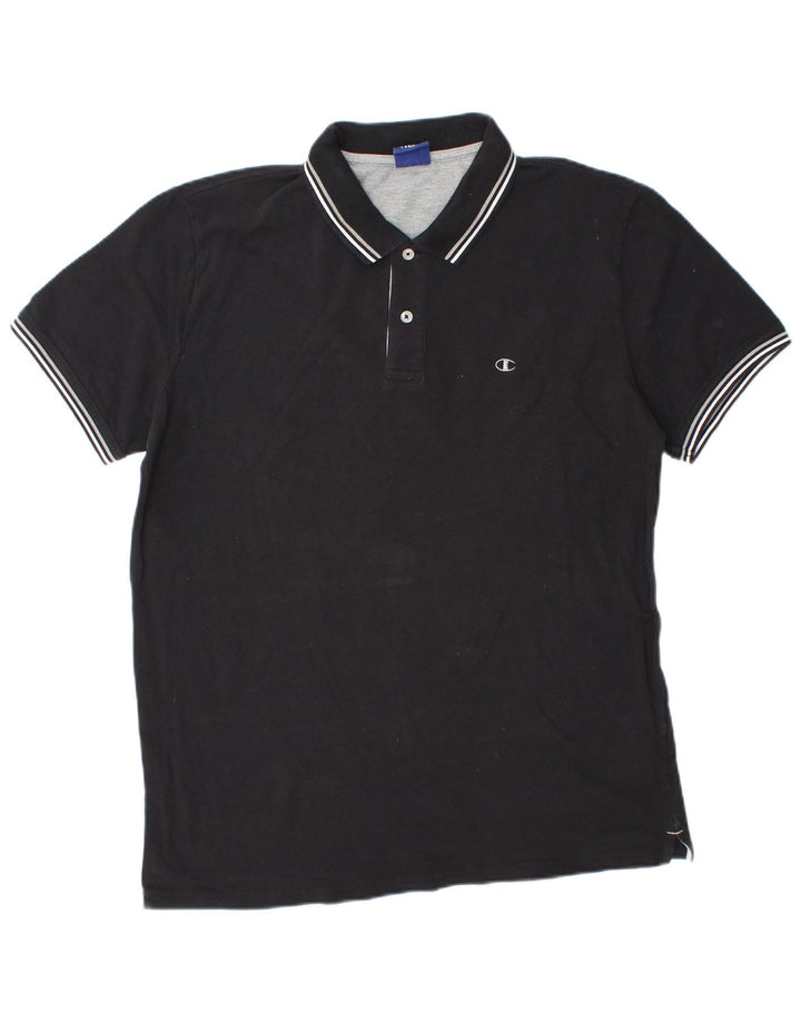 Camisa polo masculina Champion grande algodão preto