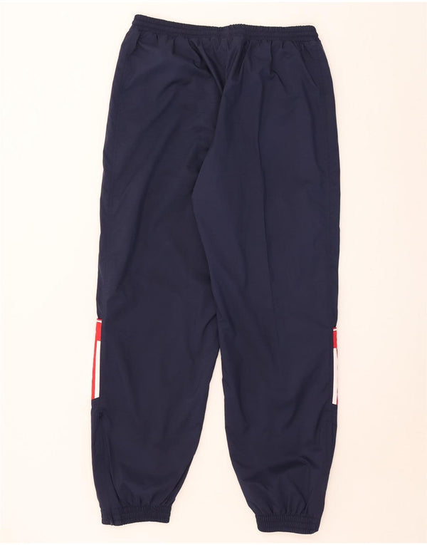 Calça de treino masculina Adidas Joggers UK 44/46 grande bloco colorido azul marinho