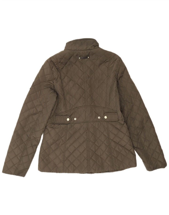 Jaqueta acolchoada feminina Ralph Lauren UK 10 polietileno caqui pequeno