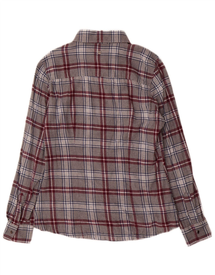 Camisa de flanela feminina Carrera UK 12 xadrez cinza médio