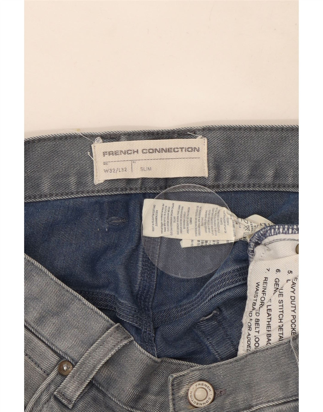 French Connection Masculino Slim Jeans W32 L32 Azul Algodão