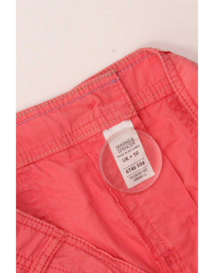 Shorts feminino Marks & Spencer UK 10 pequeno W30 algodão rosa